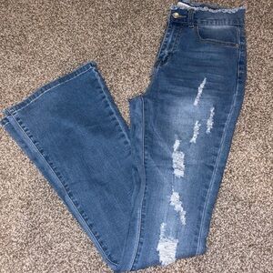 Stylish Blue Distressed Women Jeans